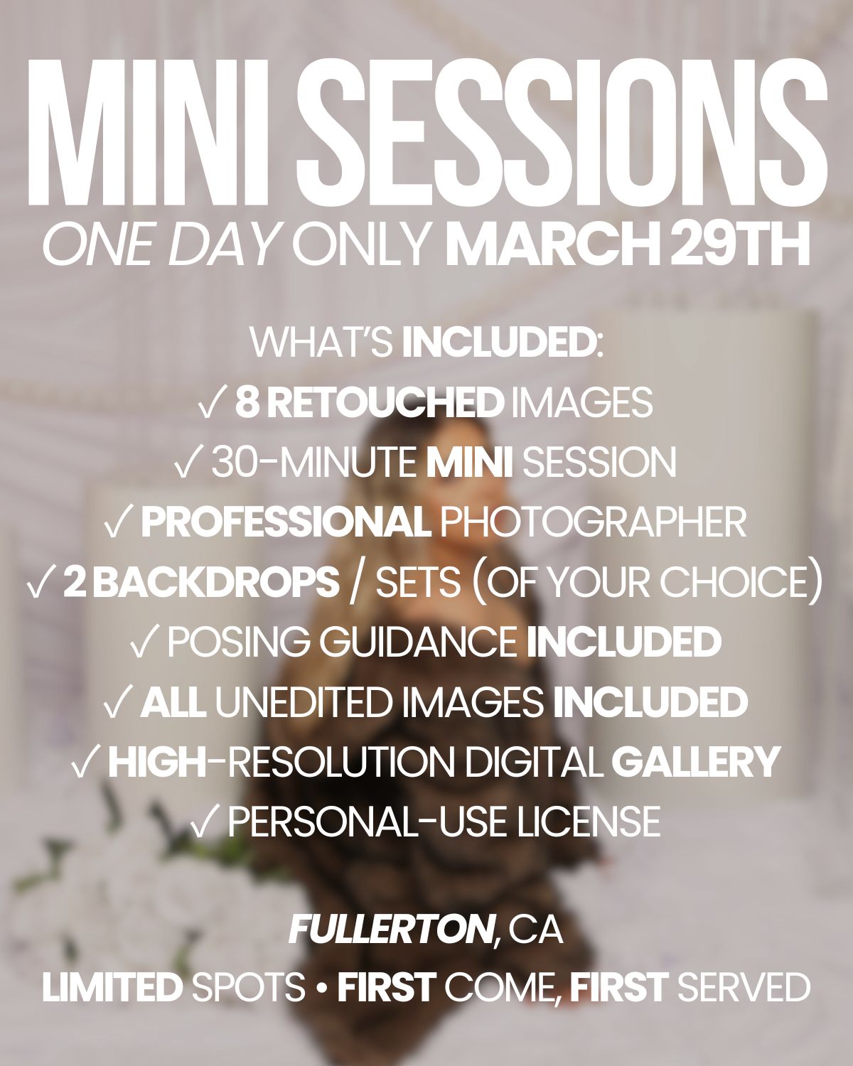 MINI SESSION PACKAGE MARCH 29TH